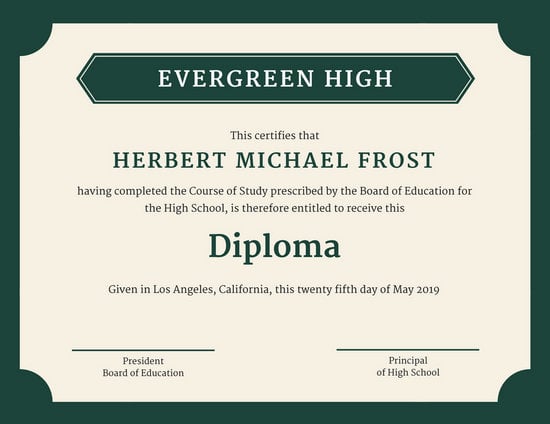 Customize 325+ High School Diploma Certificate templates 