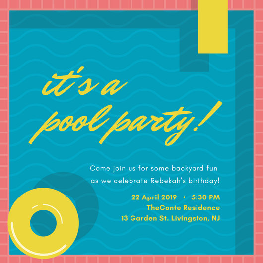 Customize 3 999 Pool Party Invitation Templates Online Canva