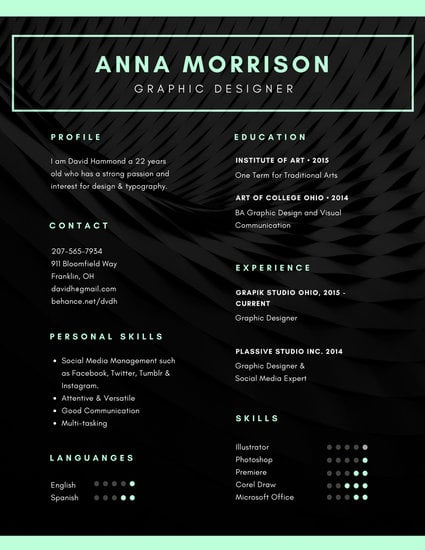 black and white simple modern resume