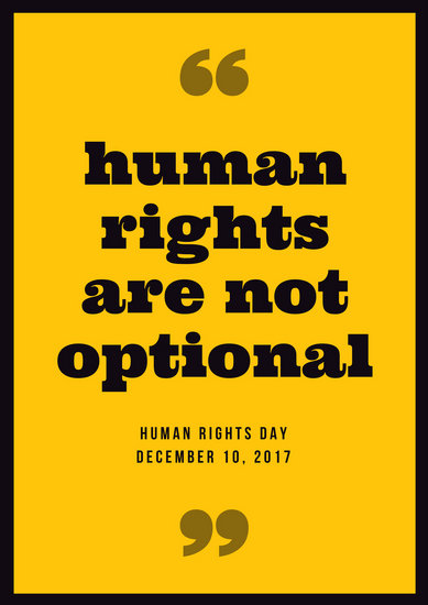 Black and Yellow Quotes Human Rights Poster - Templates by 