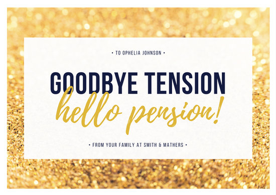 canva gold and white retirement card MACOdxXnPec