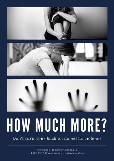 Black White Domestic Violence Awareness Poster - Templates by Canva