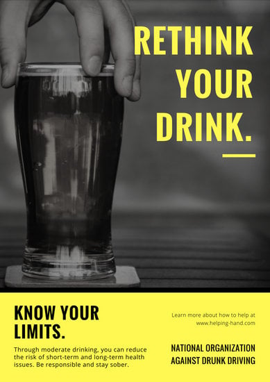 alcohol awareness poster templates driving posters ads canva grayscale