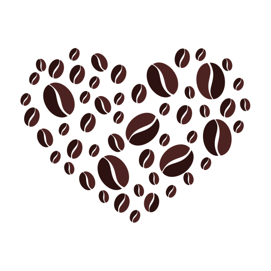 Coffee Beans in Heart Shape Vector - Icons by Canva