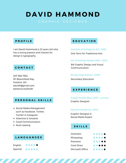 Customize 563 Graphic Design Resume Templates Online Canva