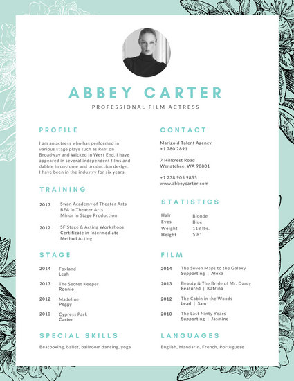 customize 60  acting resume templates online