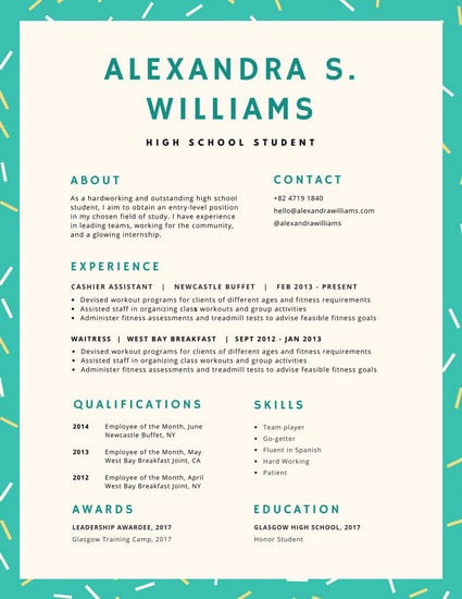 Blue Simple High School Resume Templates By Canva
