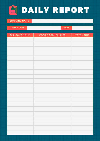 canva dark blue red and white grid monitoring sheet simple daily report MACRvAdxZaY