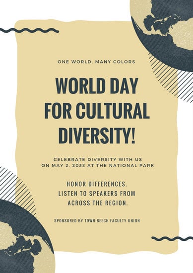 Customize 31+ World Day For Cultural Diversity Poster templates online ...