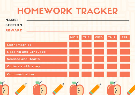Homework Sticker Chart