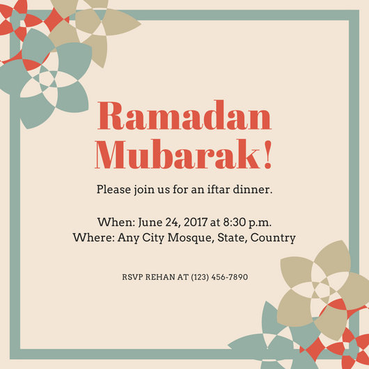 Ramadan Invitation Card Template 2