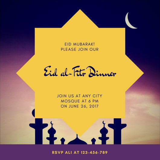 Beautiful 70 Template Invitation Eid Card