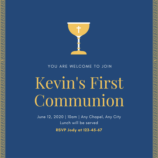 First Communion Invitation Templates - Canva