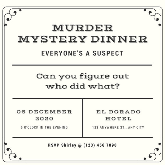 Printable Murder Mystery Invitation Template Templates Printable Download