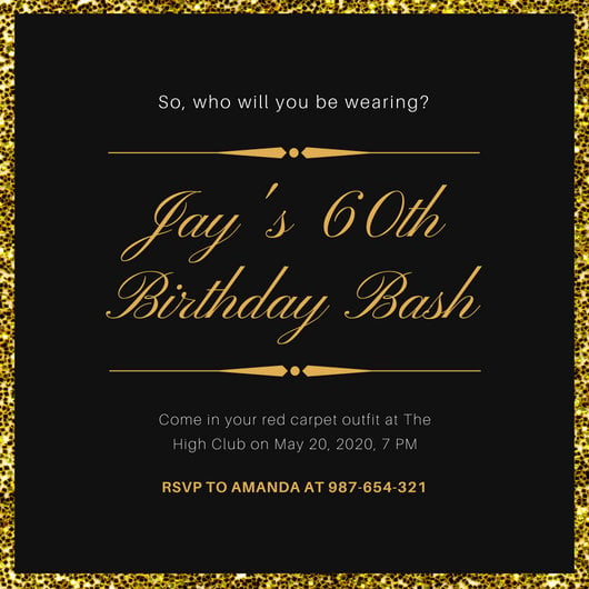 Black White And Gold Invitation Templates 10