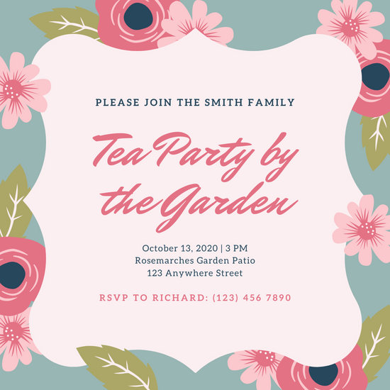 Customize 2,413+ Tea Party Invitation templates online - Canva