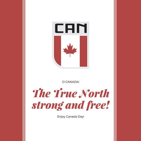 Red White Canada Day Saying Quote Instagram Post