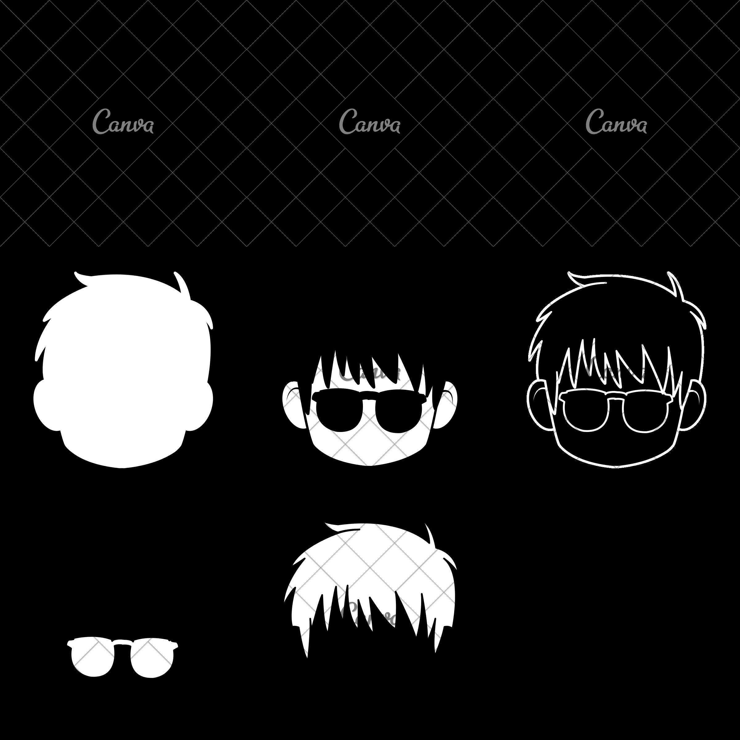 Anime Boy With Blue Hair And Glasses Icons By Canva