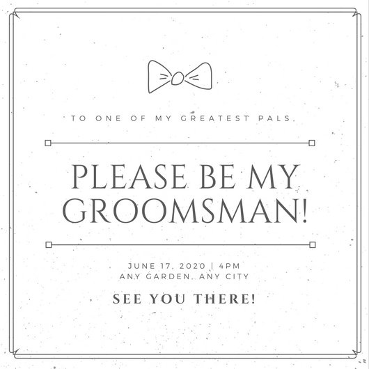 Blue And Gold Illustrated Suit Groomsman Invitation Templates By Canva 6333