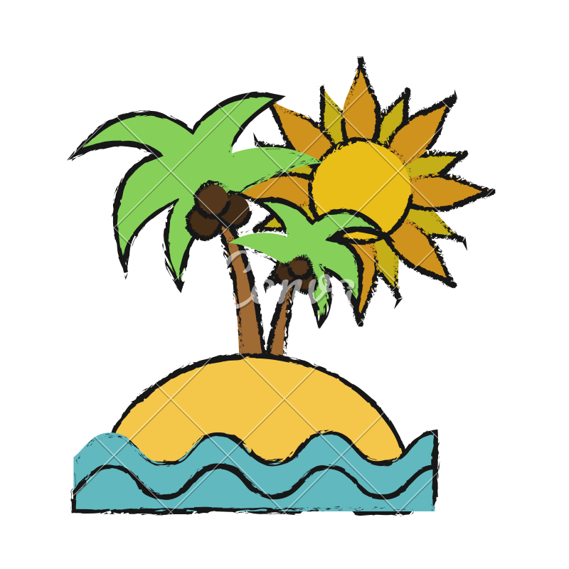 Sea Island Beach Palms Vector Icon Illustration Icons By Canva