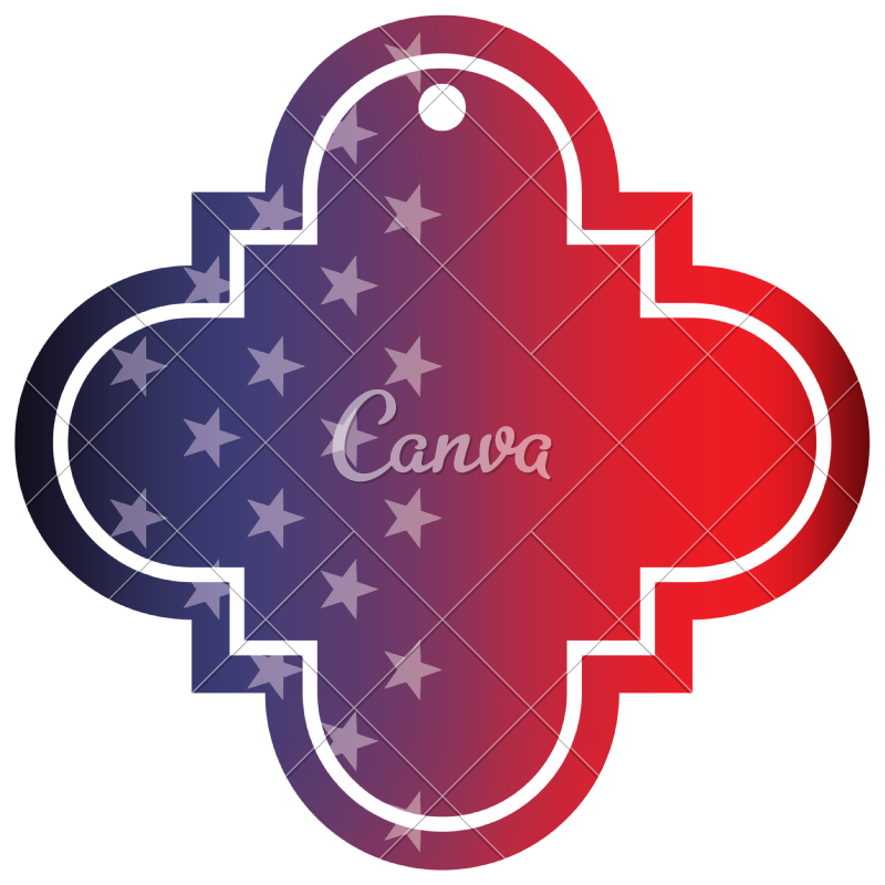 Label With Flag American Colors Star Blurred Design Icons