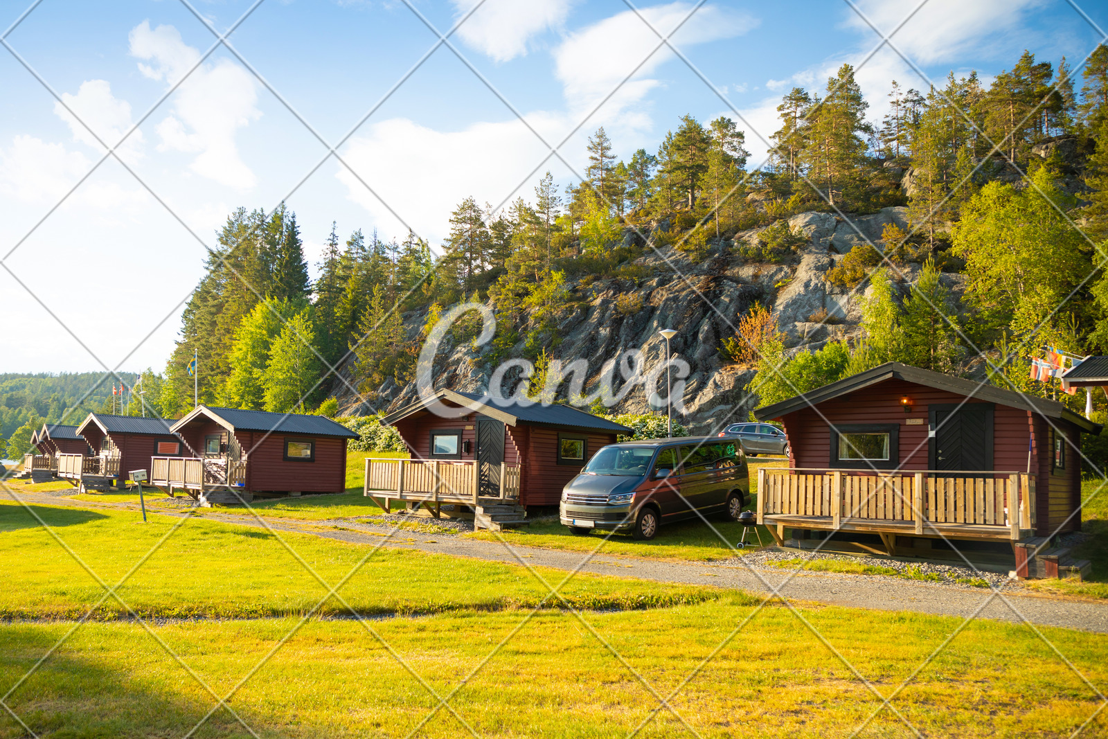 Red Camping Cabins For Travelers In Sweden Photos By Canva