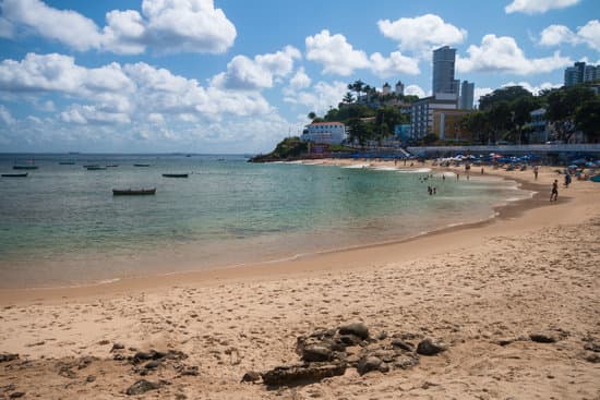 Salvador Bahia Porto Da Barra Beach In Summer Day Photos