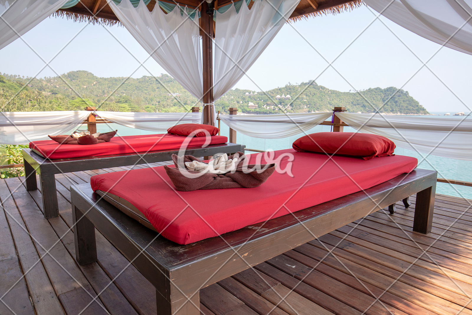 Massage Table Overlooking The Sea Spa Massage Room On The Beach In