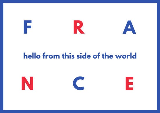 france eiffel tower flag french postcard