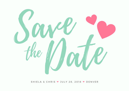 Mint Save The Date Wedding Postcard Templates By Canva