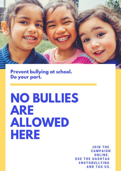Gray and Red Photo Anti-bullying Poster - Templates by Canva