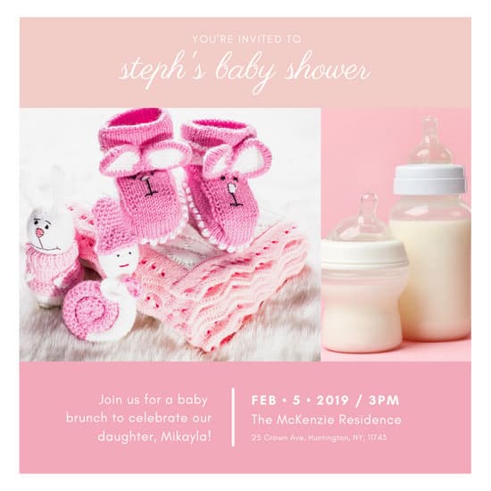 Pink Baby Shower Party Facebook Cover Photo Templates By Canva