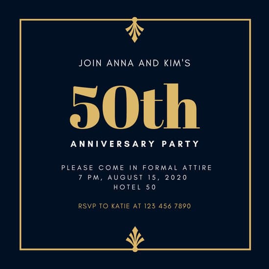 online cards printable business Invitation  Customize 50th Anniversary 388 templates