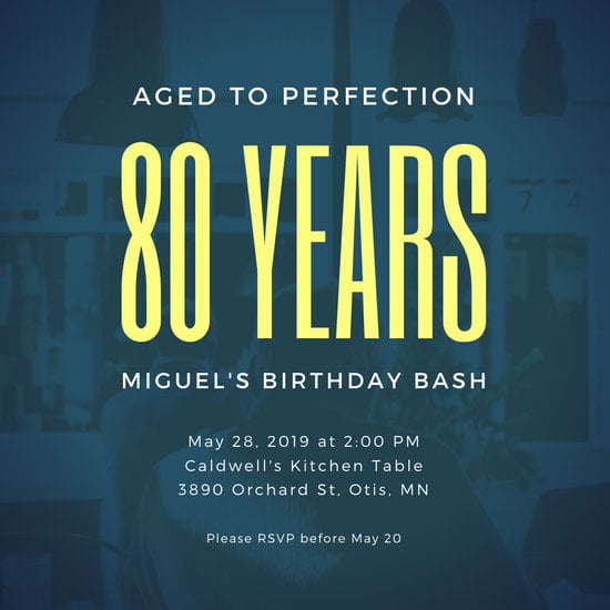 Customize 314+ 80th Birthday Invitation templates online - Canva