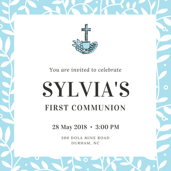 Customize 319+ First Communion Invitation templates online - Canva