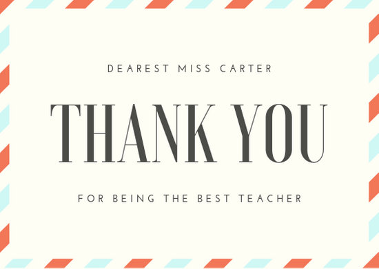 Customize 36+ Teacher Thank You Card templates online - Canva