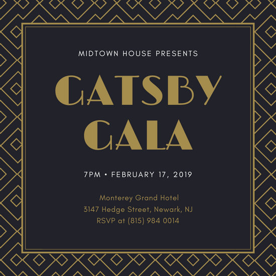 Great Gatsby Blank Invitation 10