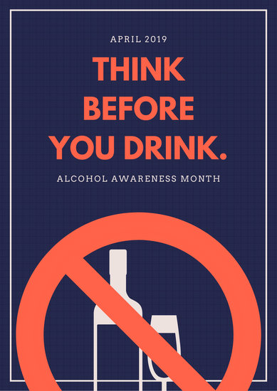 Blue Warning Alcohol Awareness Poster - Templates by Canva