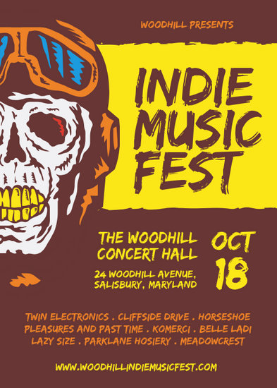 poster indie fest canva templates sample musician flyer flyers cards template ads banners vector letters