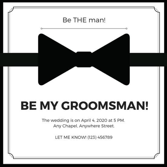 Customize 26+ Groomsman Invitation templates online - Canva