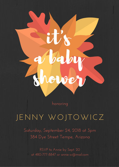 Illustrated Leaves Fall Baby Shower Invitation Templates By Canva