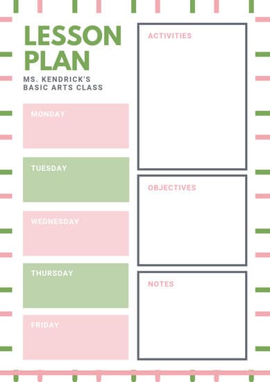 Customize Lesson Plan Templates Online Canva