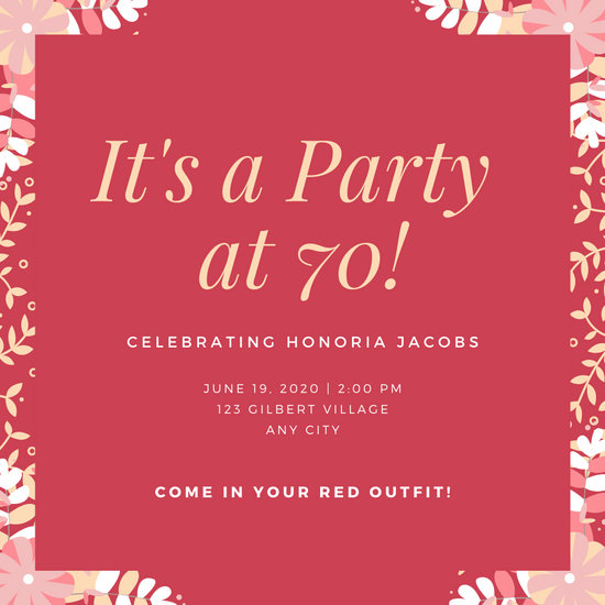 Customize 330+ 70th Birthday Invitation templates online - Canva