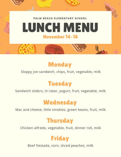 Customize 84+ Lunch Menu templates online - Canva
