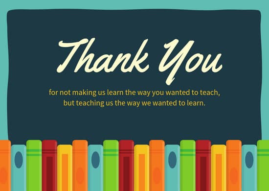 Customize 38+ Teacher Thank You Card templates online - Canva