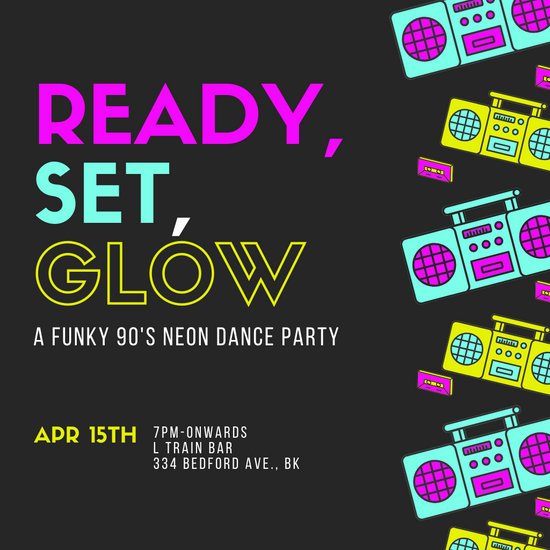 glow in the dark party flyer download