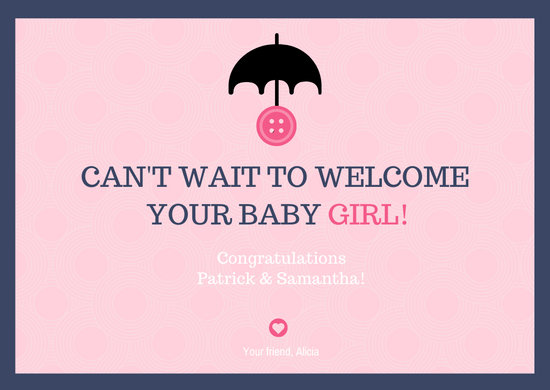 Pink Button Baby Shower Card Templates By Canva