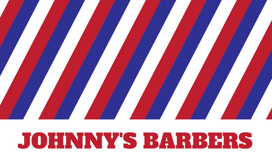Red Blue Stripe Manly Barbershop Business Card Templates