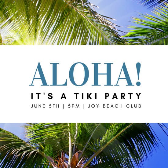 Hawaiian Aloha Tiki Party Instagram Post Templates By Canva