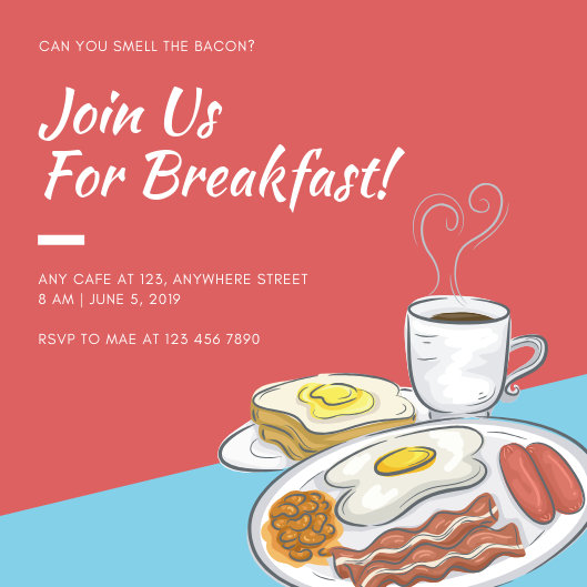 Customize 51+ Breakfast Invitation templates online Canva